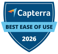 2026 Capterra badge for best booking system